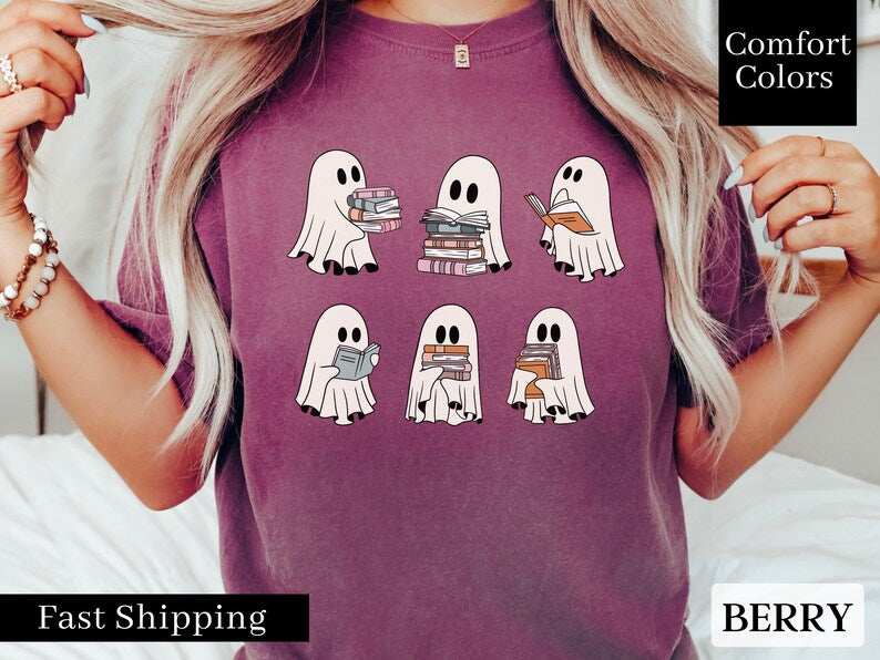 Teacher Halloween Shirts, Trick or Read, Halloween Ghost Shirts