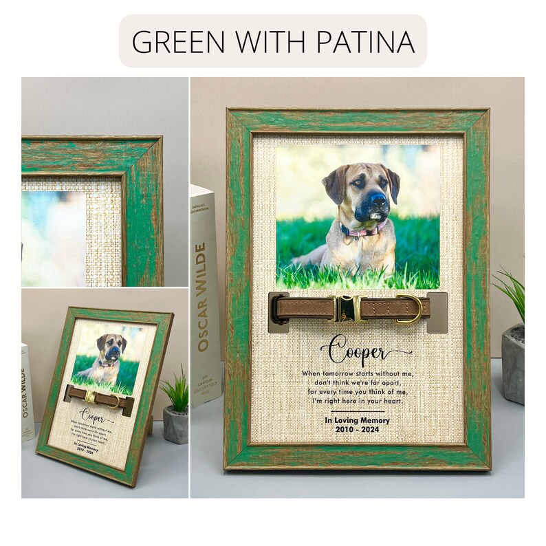 Custom Pet Memorial Collar Standing Frame With Photo