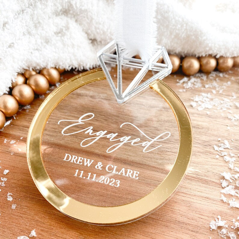 First Christmas Engaged Ornament - Celebrate Your Love with a Cherished Keepsake