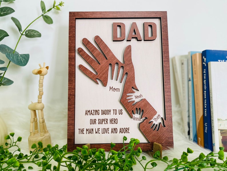 Personalized Strong Arms Fathers Day, Custom Grandpa Wooden Sign