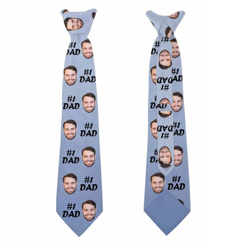 Dad Necktie,Custom Face Necktie,Name on Tie,Custom Father's Day Neck Tie