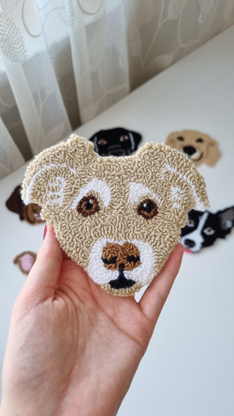 Personalized Pet Portrait Punch Needle Coaster