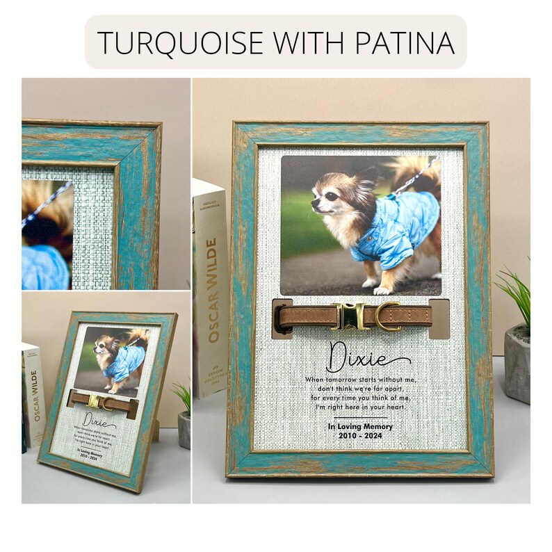 Custom Pet Memorial Collar Standing Frame With Photo