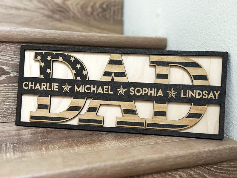 Gifts for Dad Personalized Wood Sign, Custom Dad Sign, Gift to Father