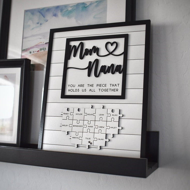 Mom Puzzle Sign Personalized Wooden Gift For Mother's Day (Customized free)