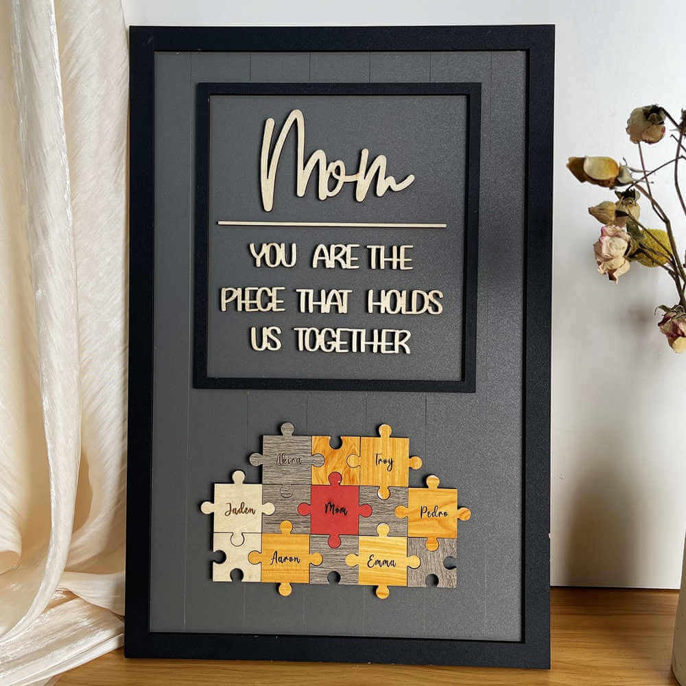 Mother's Day Wood Puzzle Sign Personalized Gift For Mom (Customized free)