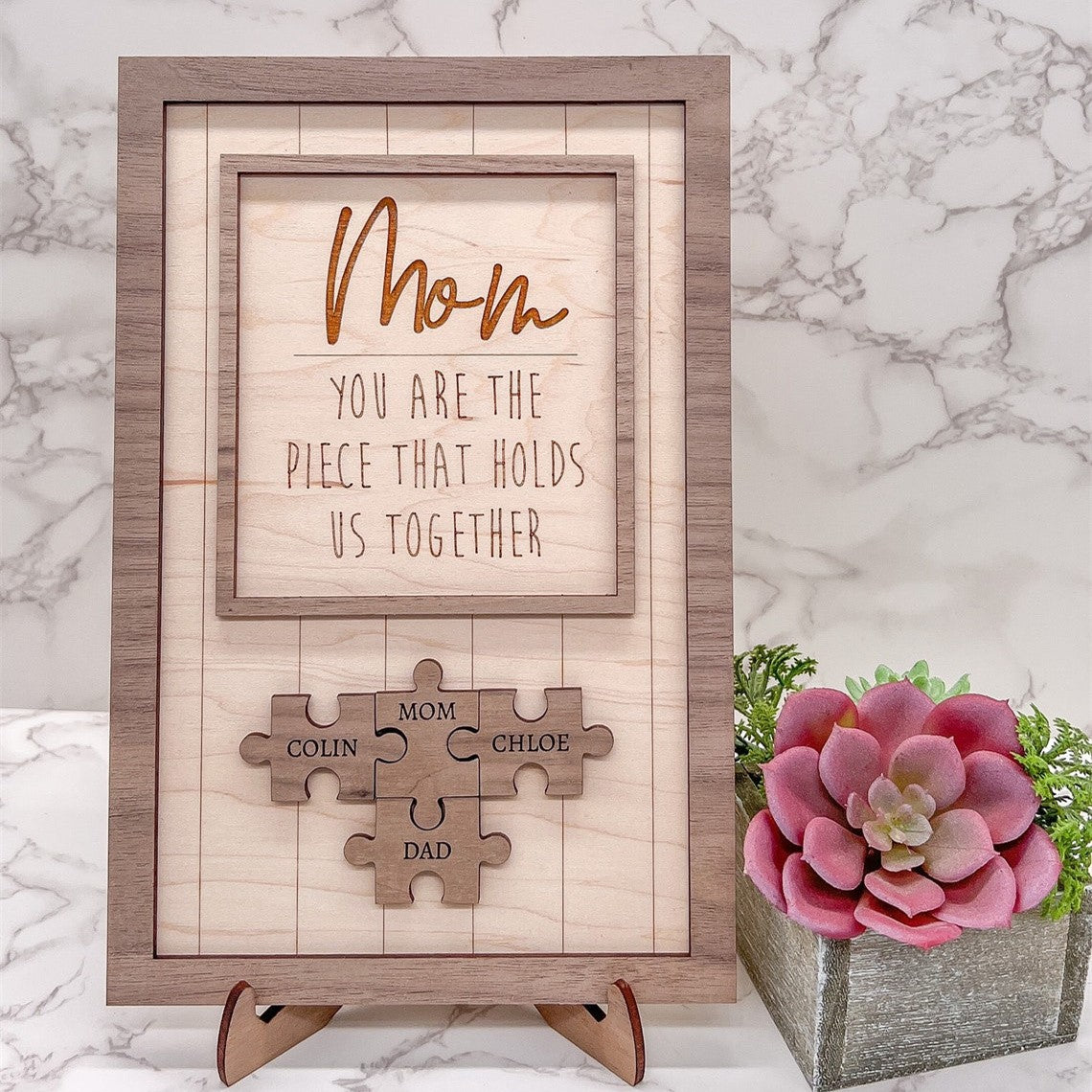 Customized Mother's Day Wood Puzzle Sign Gift For Mom (Customized free)