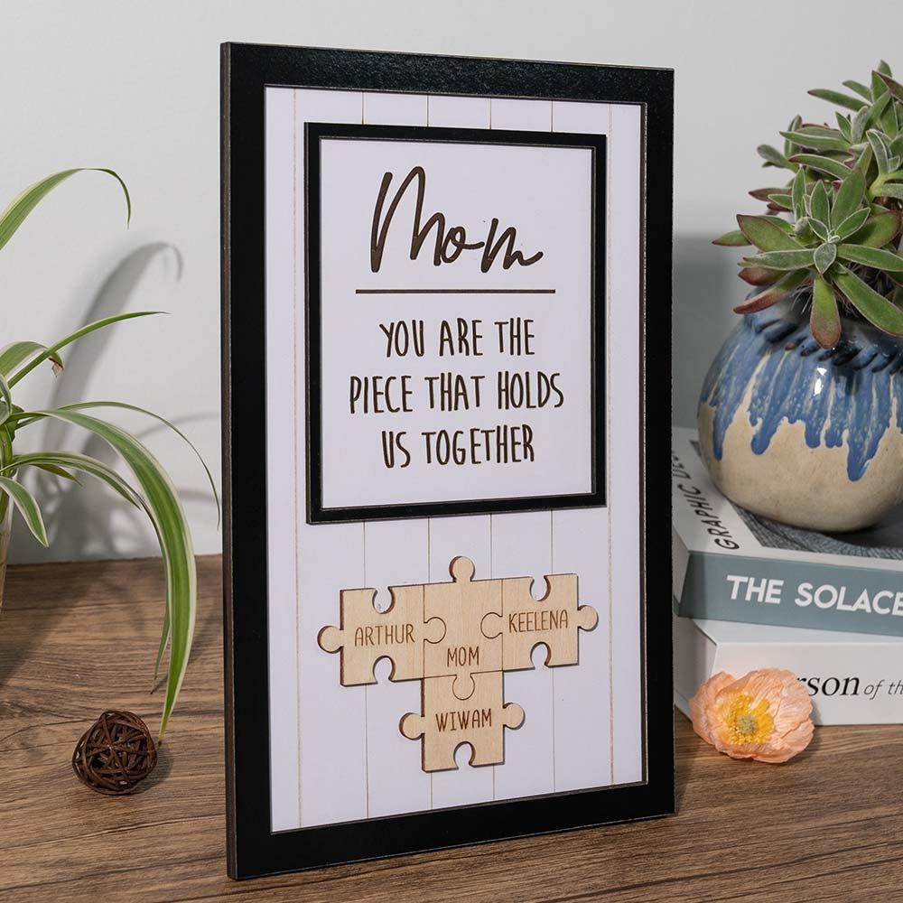 Wooden Puzzle Sign Personalized Custom Gift For Mother