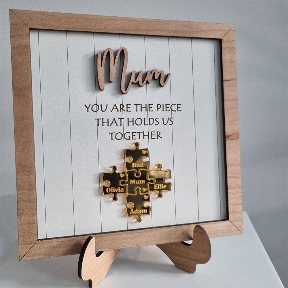 Personalized Wood Puzzle Sign Gift For Mother's Day (Customized free)