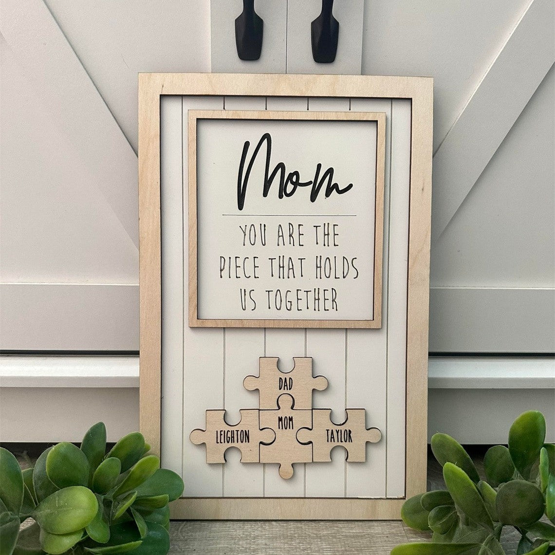 Mother's Day Wooden Puzzle Sign Personalized Gift For Mom (Customized free)