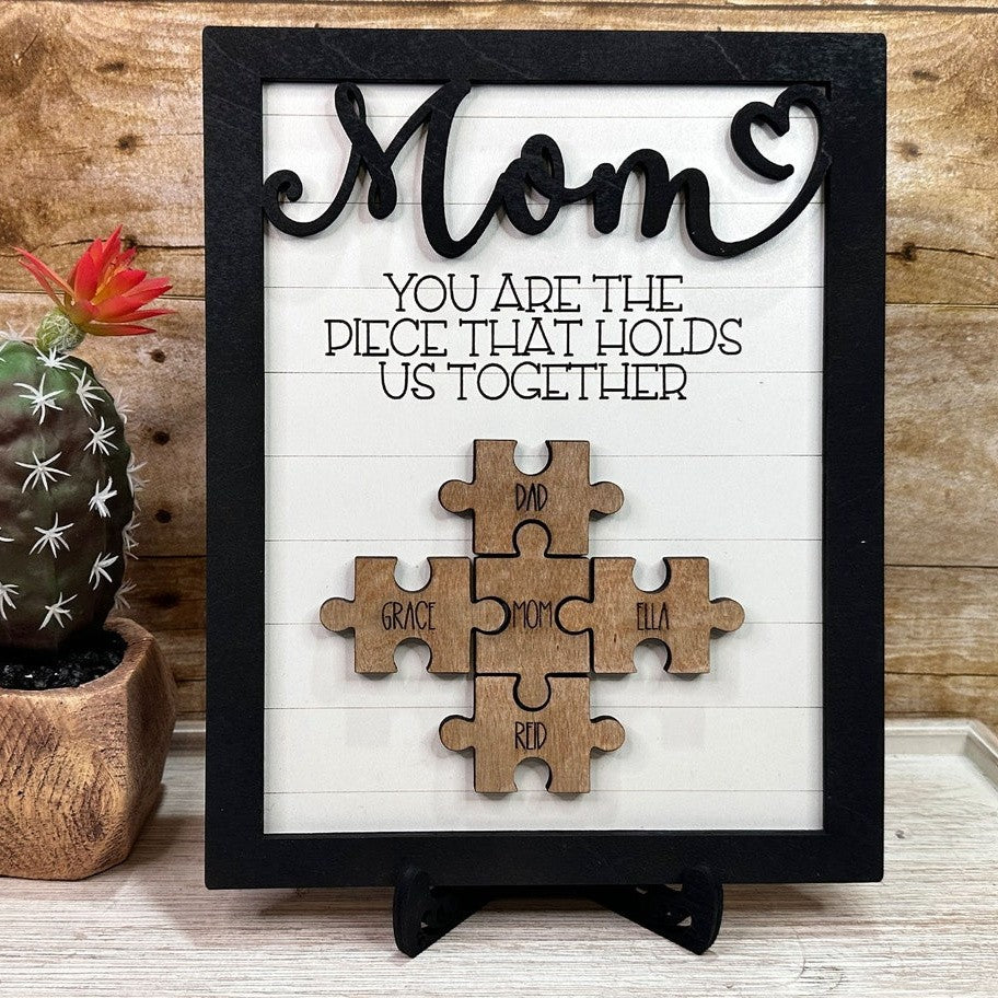 Wooden Puzzle Sign Personalized Gift For Mother's Day (Customized free)