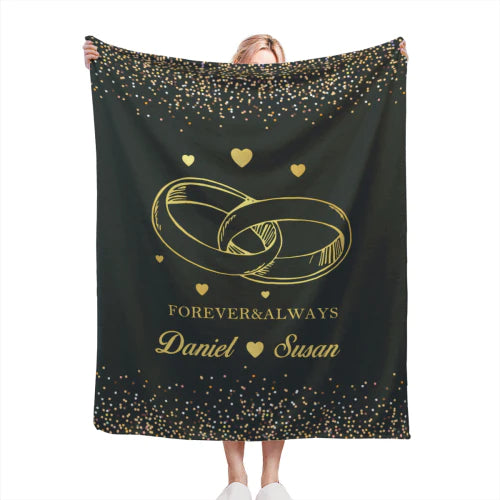 Personalized Couple throw blanket anniversary gift for girlfriend, wife