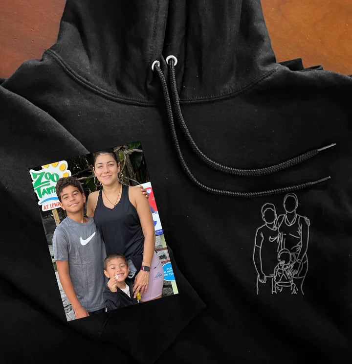 Parent-Child Photo Outline Embroidered Sweatshirt-🎉Surprise Mother's Day gift