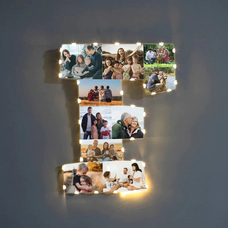 ✨Personalized Letter Photo Collage Lamp Letter J