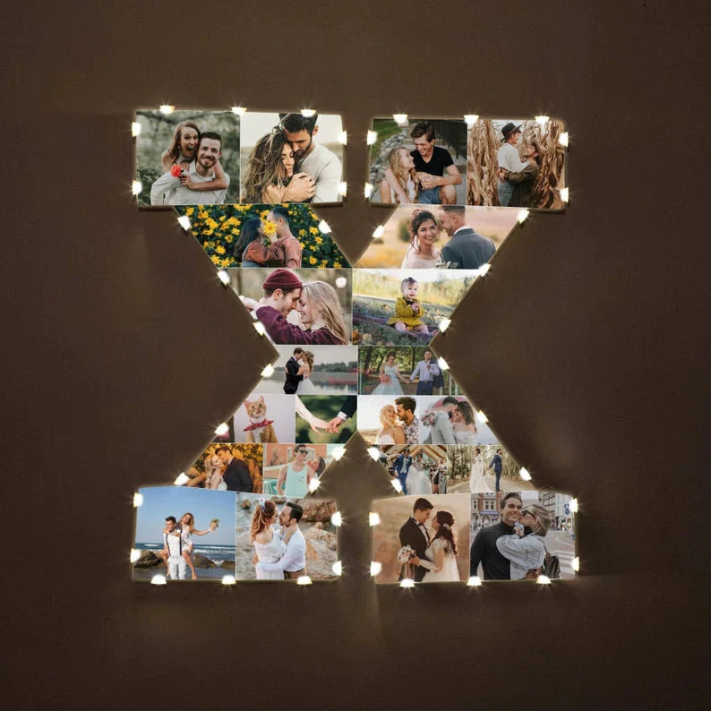 ✨Personalized Letter Photo Collage Lamp Letter O