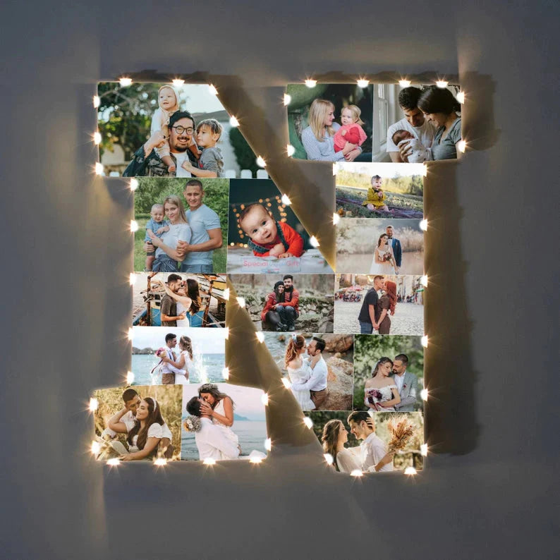 ✨Personalized Letter Photo Collage Lamp Letter R