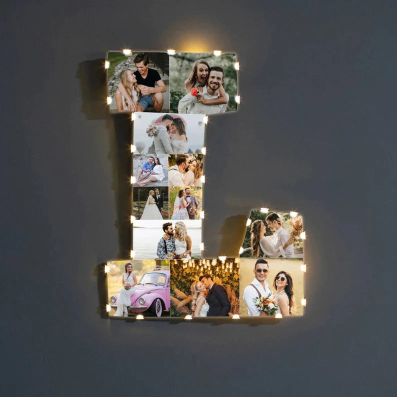 ✨Personalized Letter Photo Collage Lamp Letter K