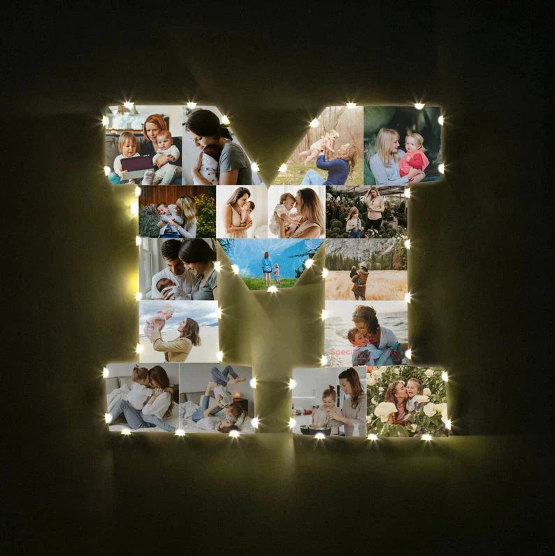 ✨Personalized Letter Photo Collage Lamp Letter K