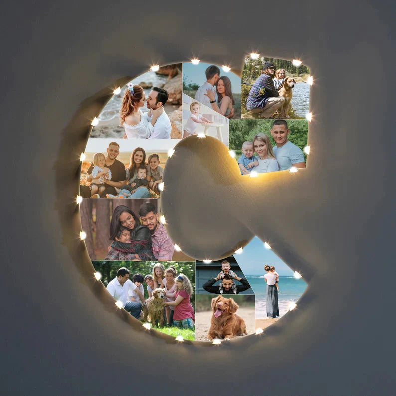 ✨Personalized Letter Photo Collage Lamp Letter X