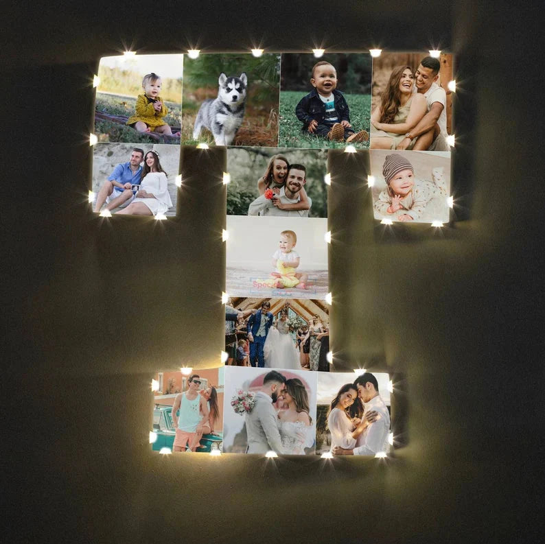 ✨Personalized Letter Photo Collage Lamp Letter A