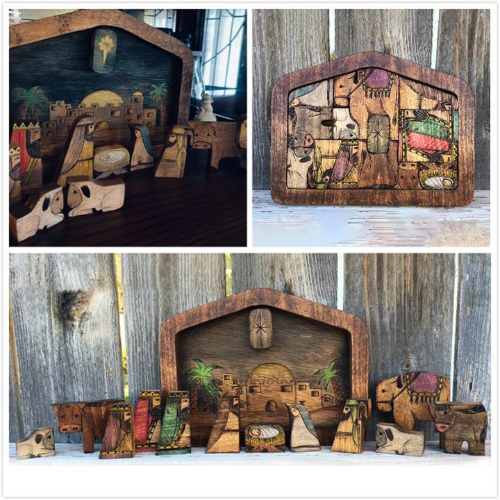 Wooden Jesus Puzzle Statue-Bethlehem Portal Puzzle，Christmas gift