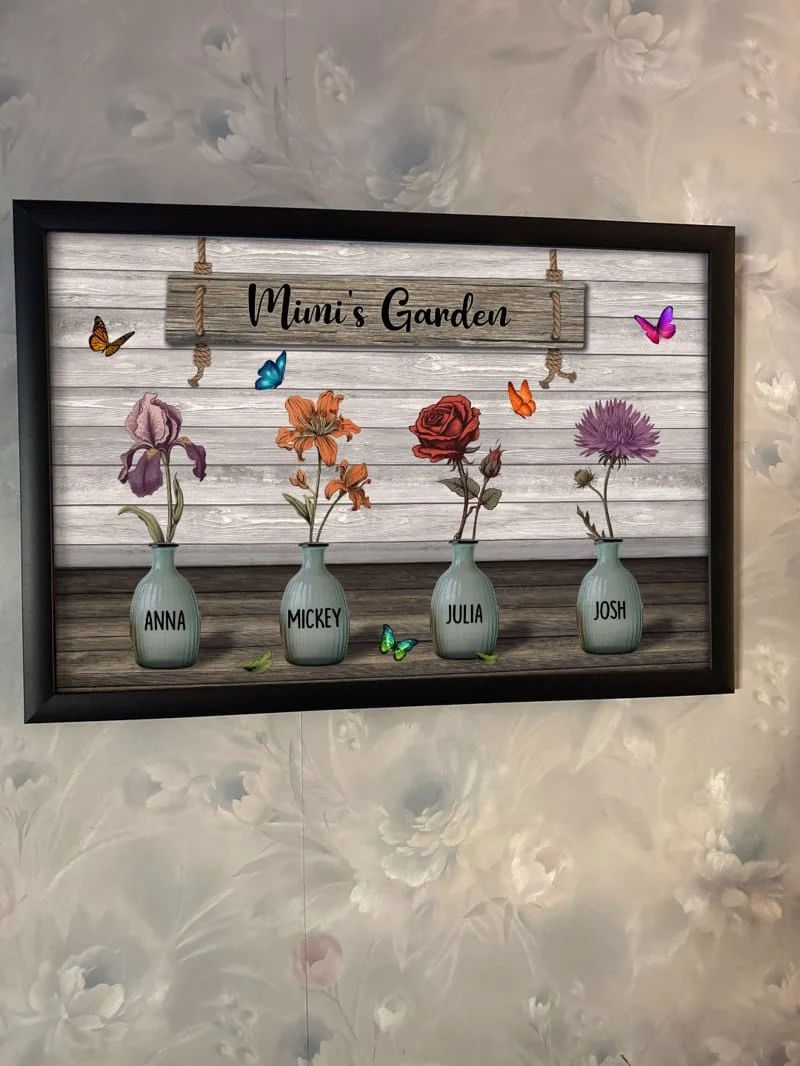 Custom Birth Month Flowers Poster, Mother's Day Gift For Grandma, Mom, Auntie