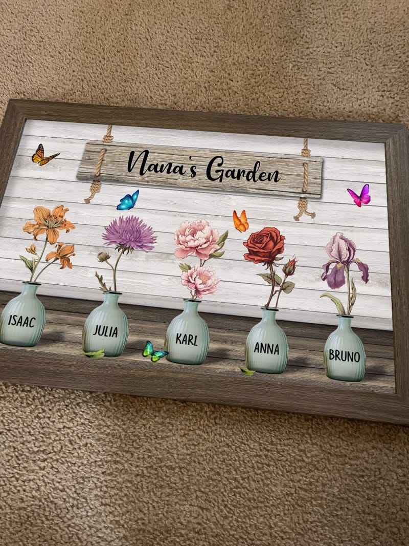 Custom Birth Month Flowers Poster, Mother's Day Gift For Grandma, Mom, Auntie