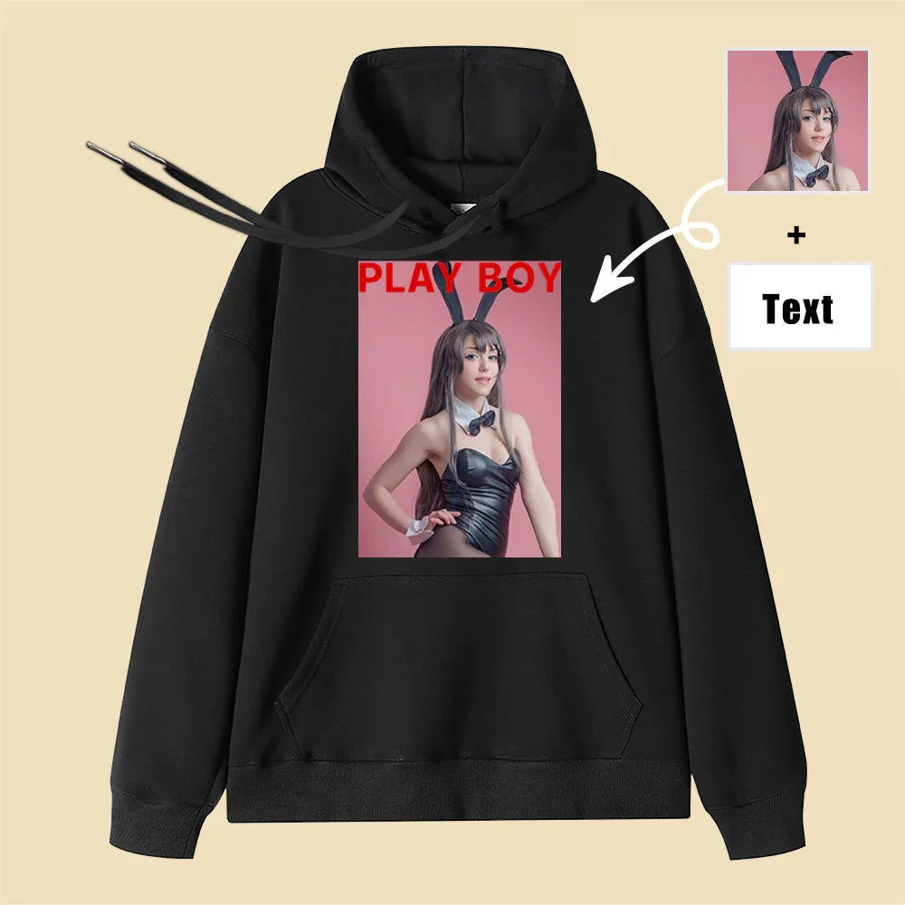 Sexy Bunny Styling Upload Your Photo Sexy Hoodie Customization