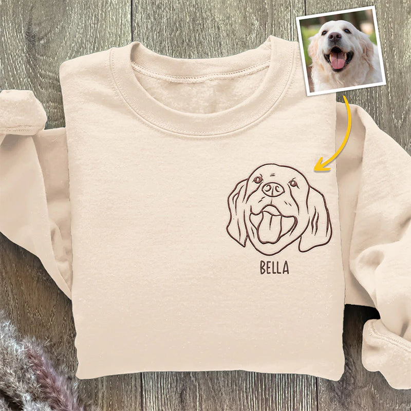 Custom Photo Furry Friend, Forever Companion - Dog & Cat Personalized Custom Unisex Embroidered T-shirt, Sweatshirt - Gift For Pet Owners, Pet Lovers