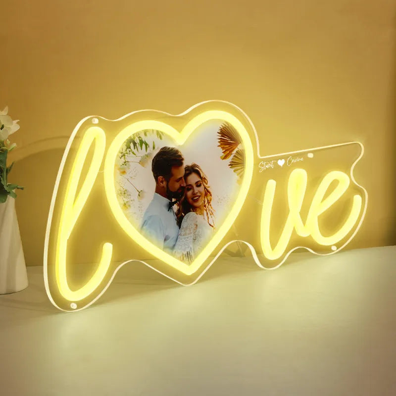 Anniversary Gifts Custom Love Neon Signs Personalized Photo LED Neon Lights