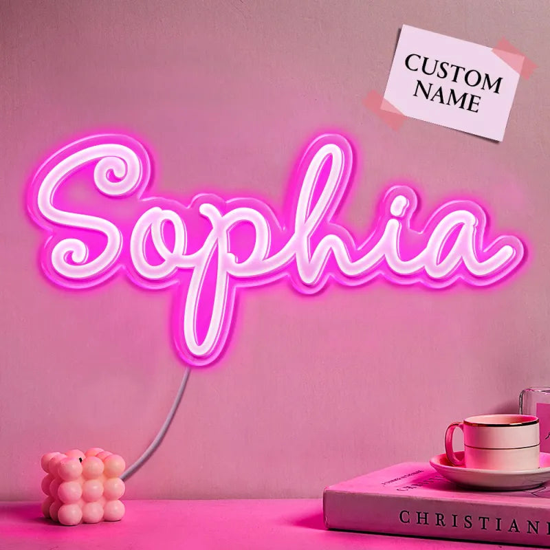 Personalized Name Neon Sign Custom Home Wall Decorations Light Sign Birthday Party Gift