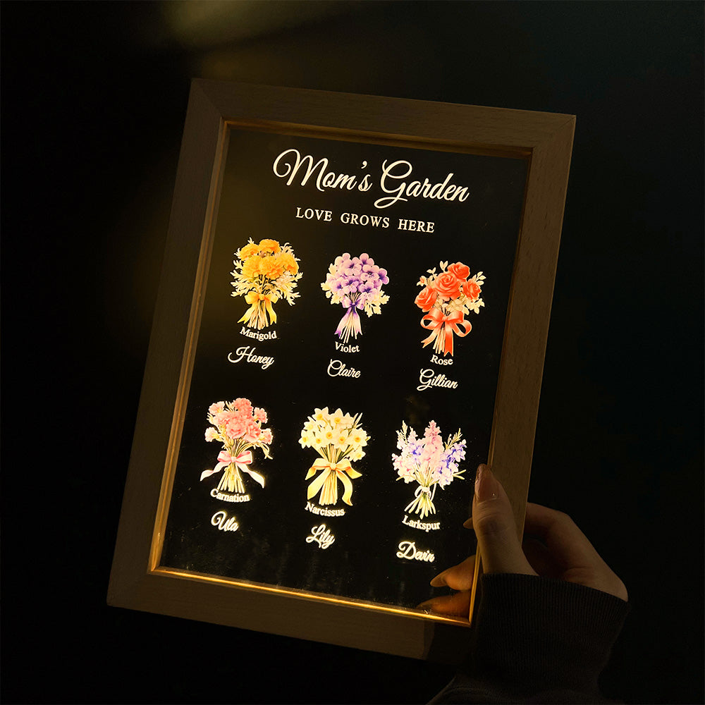 Personalized Birthday Month Bouquet Customized Led Lights - Gifts for Mom/Grandma