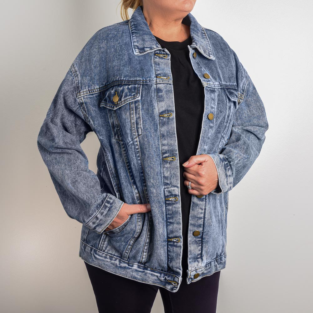 Personalized Momma Denim & Pearls Jacket