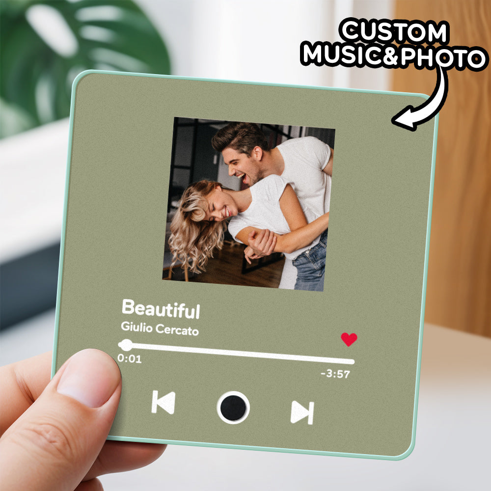 Personalized Custom Photo Music Fridge Magnet Can Play Songs and Adjust Volume, Gifts for Her