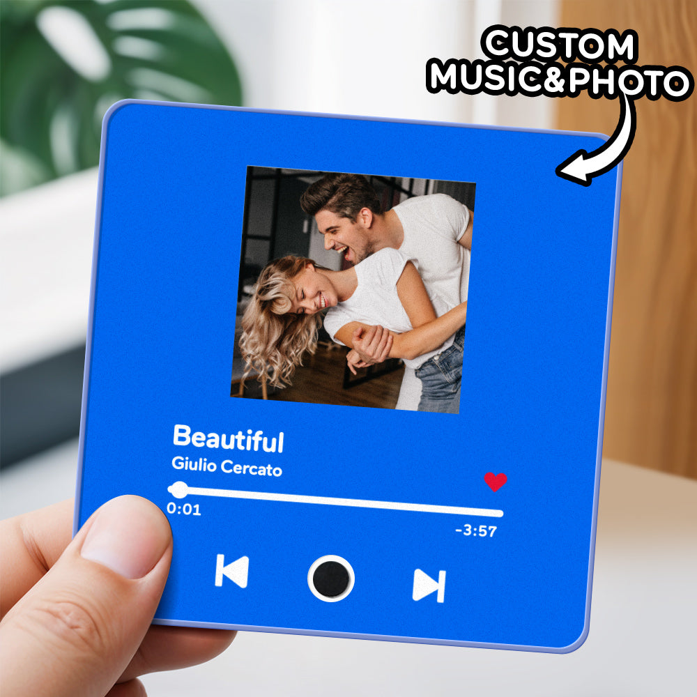 Personalized Custom Photo Music Fridge Magnet Can Play Songs and Adjust Volume, Gifts for Her