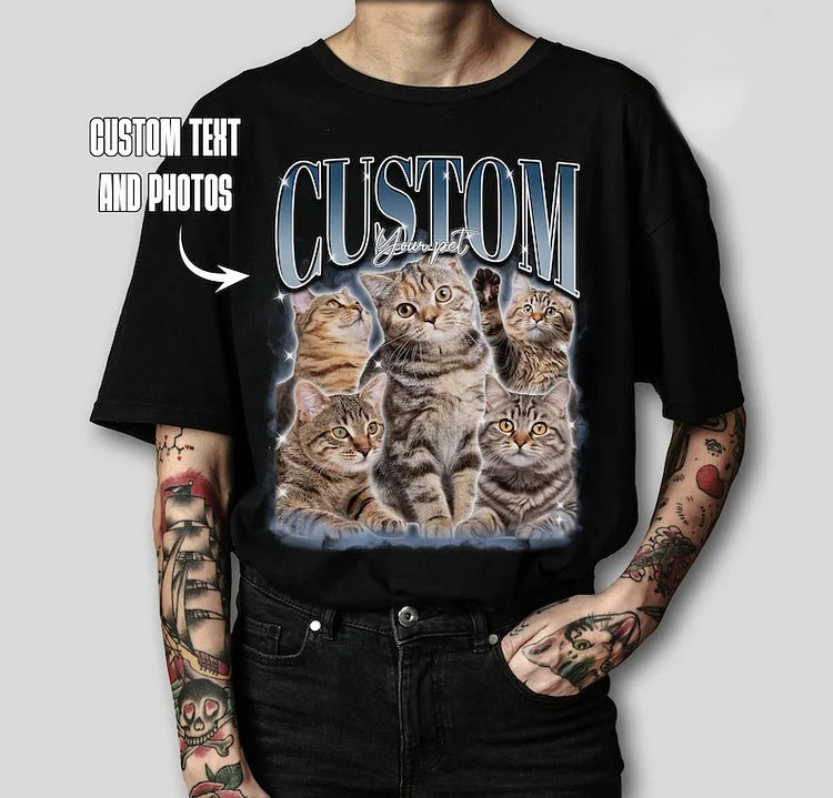 Custom Photo Vintage Tee For Pet Lover T-shirt-Sweatshirt-Hoodie