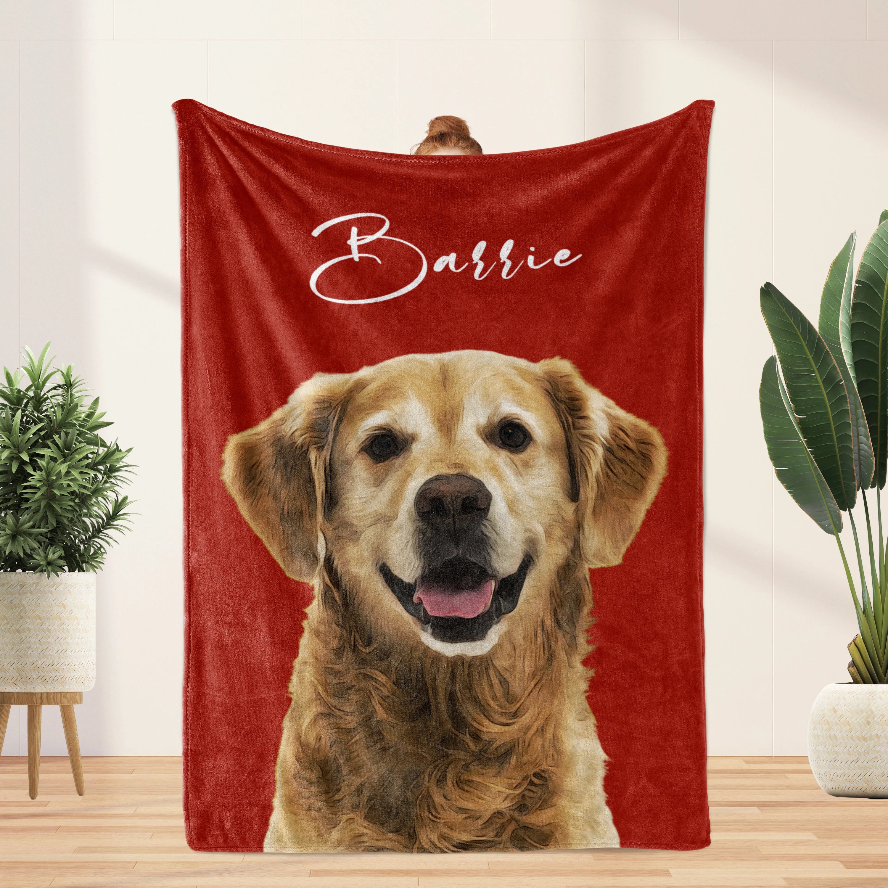 Personalized Pet Portrait Photo Fleece Blanket