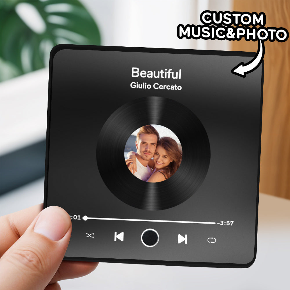 Personalized Custom Photo Music Fridge Magnet Can Play Songs and Adjust Volume, Gifts for Her