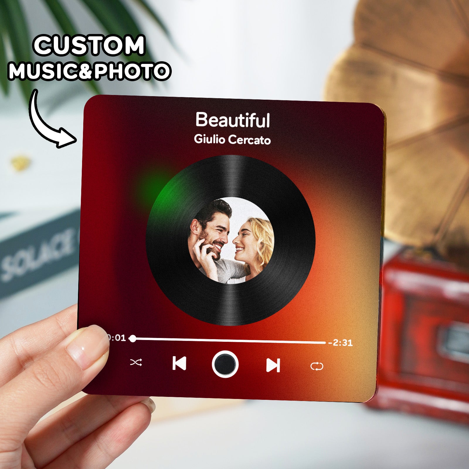 Personalized Custom Photo Music Fridge Magnet Can Play Songs and Adjust Volume, Gifts for Her