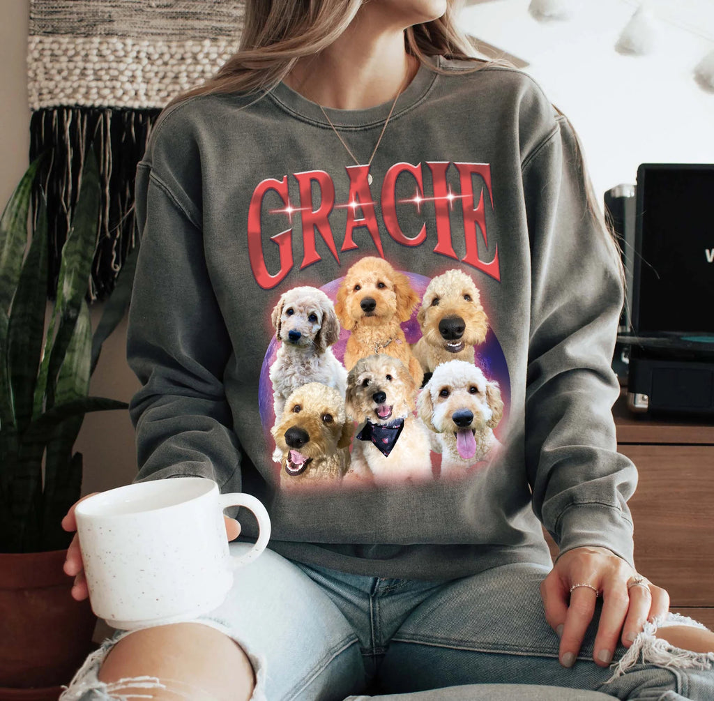 Custom Photo Vintage Tee For Pet Lover T-shirt-Sweatshirt-Hoodie