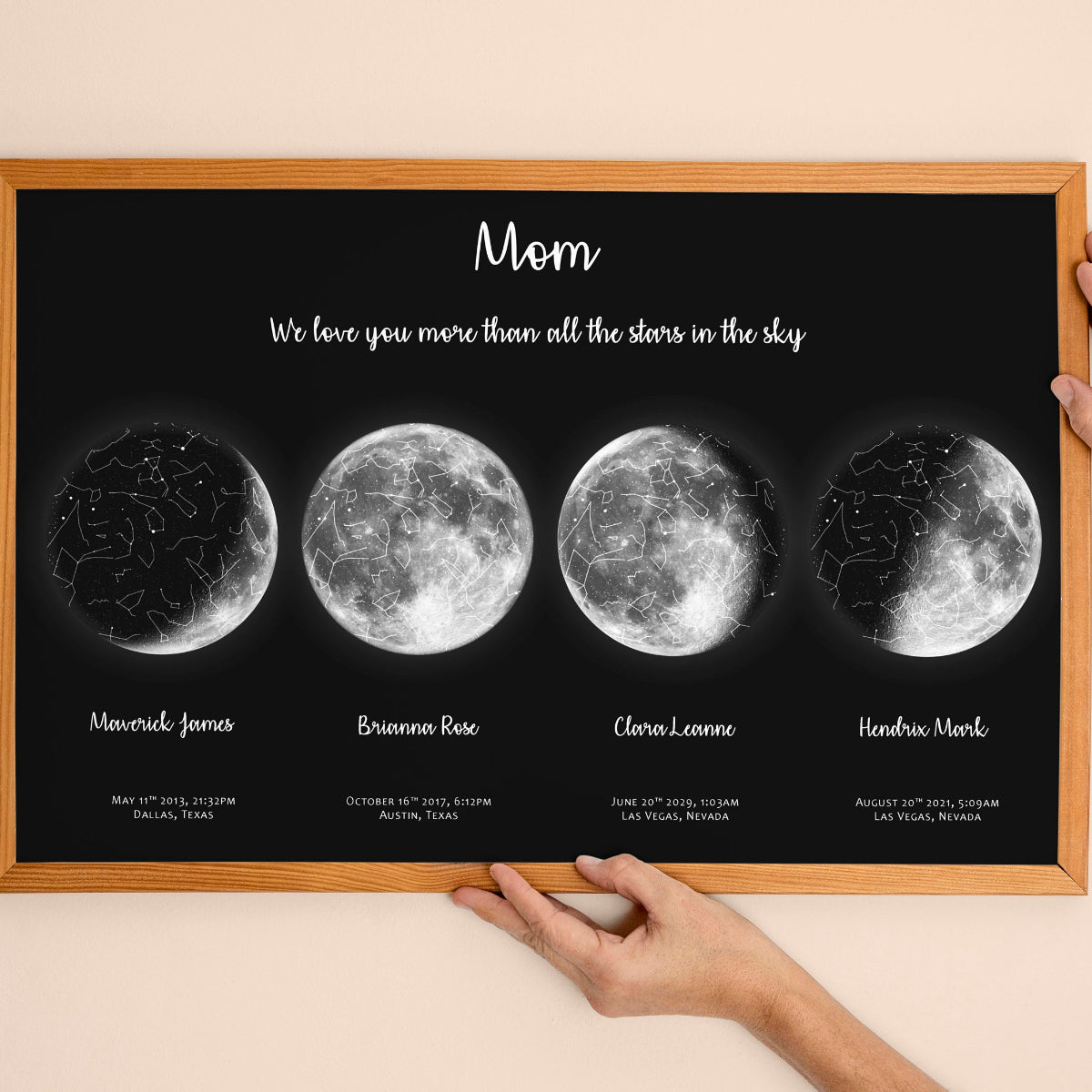 🎁Mother's Day Gift🌔Custom Moon Night Sky Print Family Gift (Customized free)