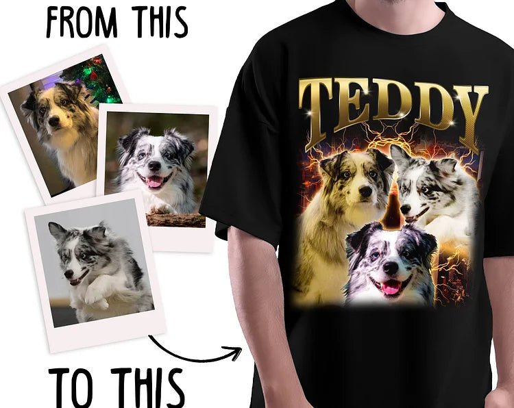 Custom Photo Vintage Tee For Pet Lover T-shirt-Sweatshirt-Hoodie