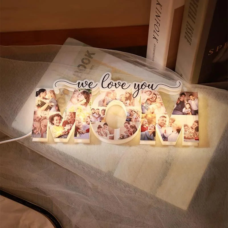 Personalized Photo Mom Letter Led Night Light Acrylic Lamp Mothers Day Birthdays Gifts (Customized free)