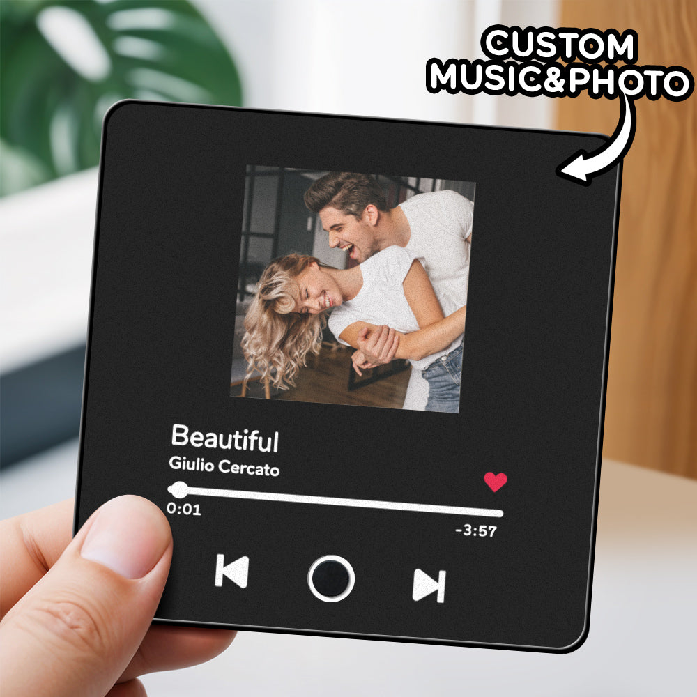 Personalized Custom Photo Music Fridge Magnet Can Play Songs and Adjust Volume, Gifts for Her