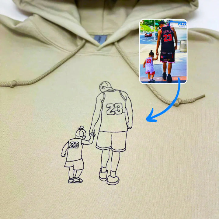 Custom Embroidered Portrait Photo Sweatshirt, Unique Gifts for Dad