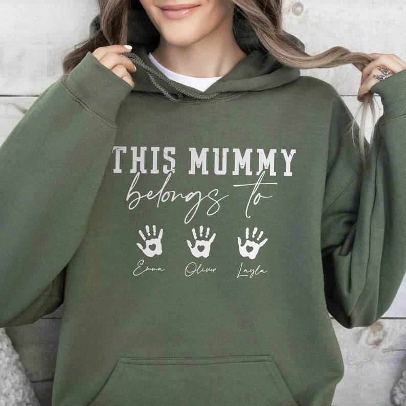 This Mummy Belongs, custom mom hoodie, mothers days gift, mummy hoodie, custom mama hoodie, mama hoodie, gift mother days, cute mama hoodie