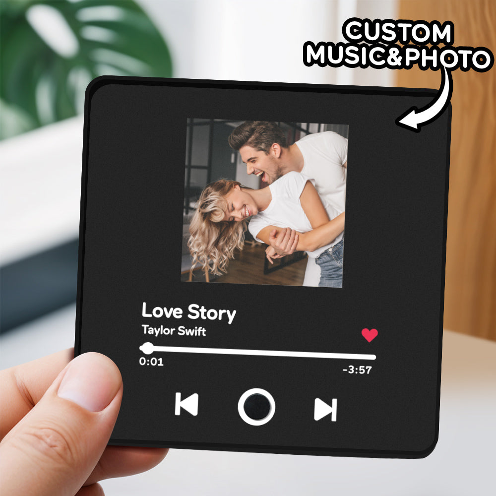 Personalized Custom Photo Music Fridge Magnet Can Play Songs and Adjust Volume, Gifts for Her