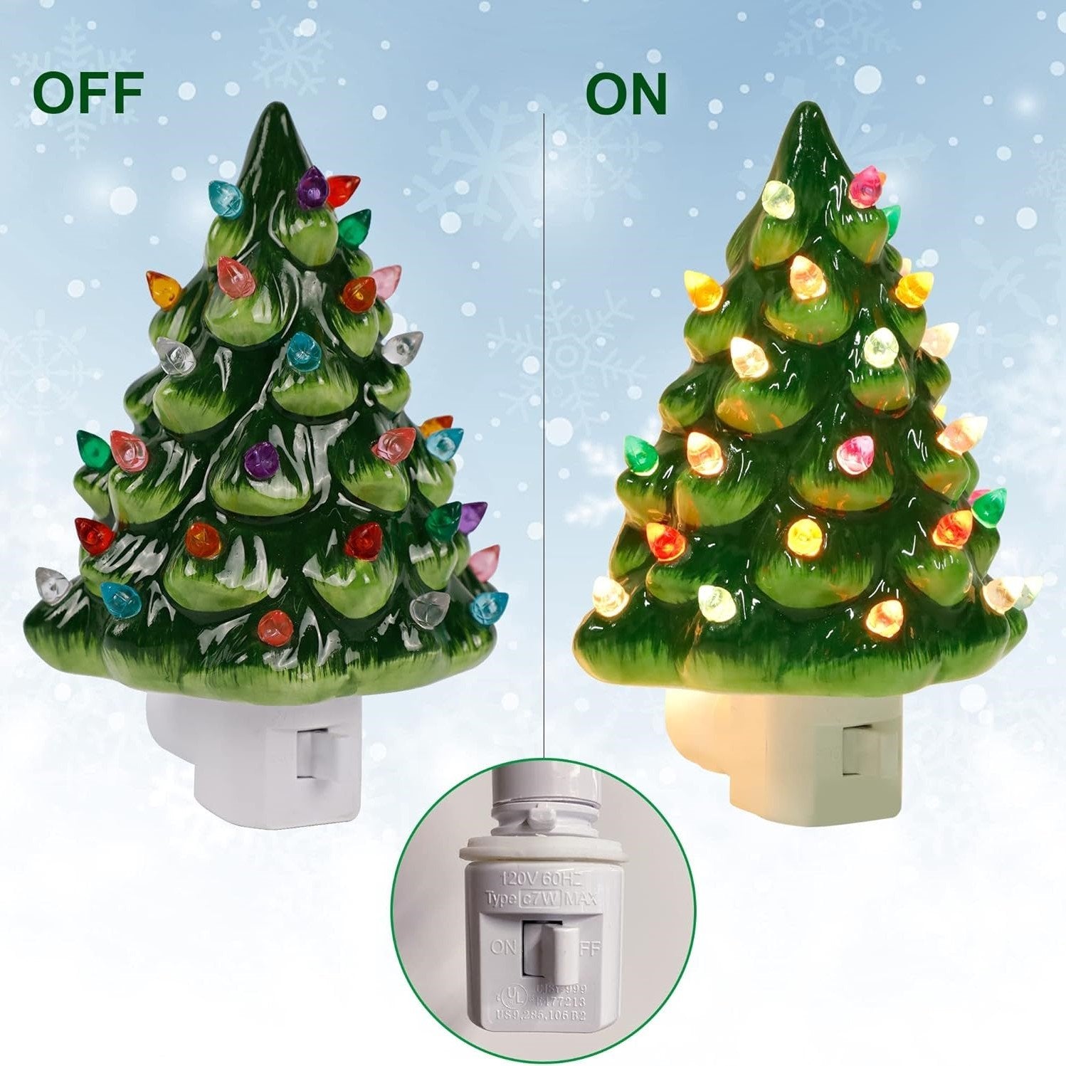 🎅Christmas Hot Sale-🎄Christmas Ceramic Tree Night Light✨