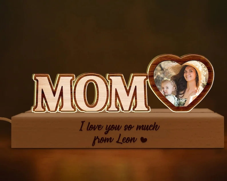 Custom Mom Acrylic Night Light, Mother’s Day Gift, Mom Birthday Gift, Gift from Daughter (Customized free)