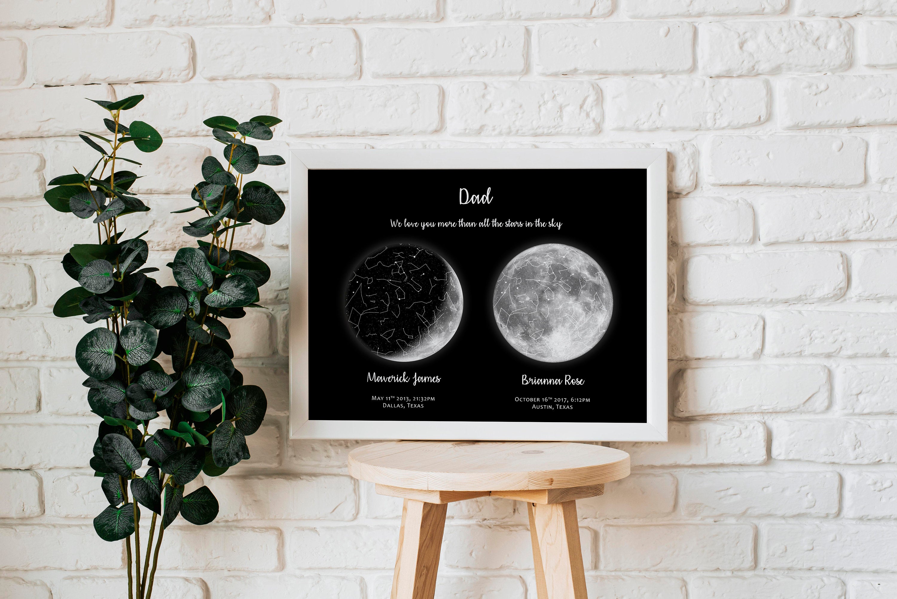 🎁Mother's Day Gift🌔Custom Moon Night Sky Print Family Gift (Customized free)